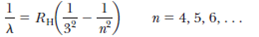 The wavelengths of the Paschen series for hydrogen are given by (a) Calculate the wavelengths of the first three lines in this series. (b) Identify the region of the electromagnetic spectrum in which these lines appear.