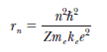 The orbital radii of a hydrogen-like atom is given by the equation What is the radius of the first Bohr orbit in (a) He + ,(b) Li 2+ , and (c) Be 3+