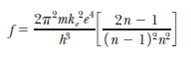 Use Bohr's model of the hydrogen atom to show that when the atom makes a transition from the state n to the state n 1, the frequency of the emitted light is given by