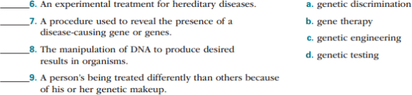 Match the following definitions with the terms they define: