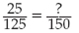 Cross-multiply to find the missing value.