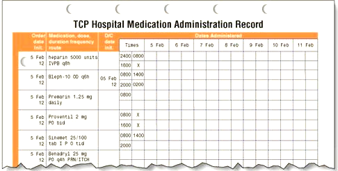 In Exercises 22, refer to MAR 4 for Carrie Kay Smith.    MAR 4 Which medications will be administered at 1600?