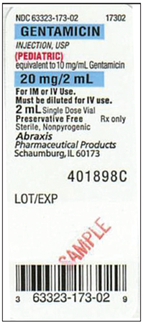 A drug order reads Gentamicin 5 mg IV now. You have available a drug with the following label: How would you administer the drug?