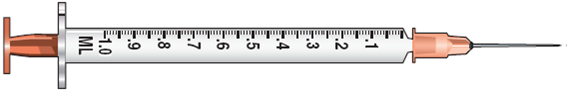 In Exercises 7, find the amount to administer, then mark the syringe. Ordered: Levsin 0.4 mg IM bid On hand: Levsin 0.5 mg/mL
