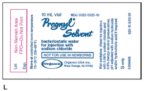 In Exercises 27, refer to the package insert for Pregnyl. Ordered: Pregnyl 2,500 units IM every other day. On hand: 10,000 unit vial of Pregnyl for IM use. See Figure K and L. How much diluent should be used to reconstitute Pregnyl for IM use?
