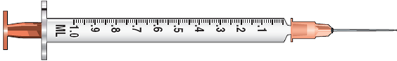 Find the amount to administer for each of the following orders. Then mark the syringe with the correct amount to administer. Ordered: Adrenalin 0.5 mg Sub-Q stat On hand: Adrenalin 1:1000 solution