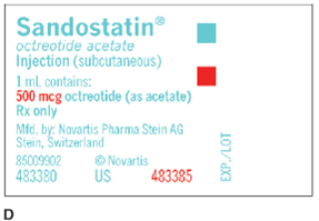 For Exercises 12, find the amount to administer, and then determine the proper syringe and write it in the space provided. Ordered: Sandostatin 200 mcg Sub-Q q12h On hand: Refer to label D. Administer: __________nge: __________