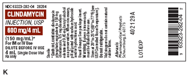 For Exercises 19, find the amount to administer, and then determine the proper syringe and write it in the space provided. Ordered: Clindamycin 600 mg IM pre-op On hand: Refer to label K. Administer: __________nge: __________  