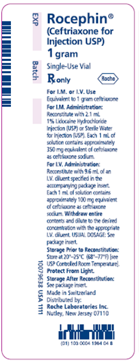 In Exercises 29, refer to the following label, order, and package insert. Ordered: Rocephin 750 mg IM q6h On hand: See label If Rocephin is reconstituted at 1600 on October 4, 2009, and will be stored in the refrigerator, what should you write on the label?