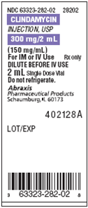 The physician has ordered an adult patient with pneumonia to have clindamycin 500 mg IV q8h. On hand: See clindamycin label and package insert (Figure 10-22) Figure 10-22 Clindamycin label and package insert. The medication cannot be administered immediately because the patient is having a diagnostic test. What should you do?