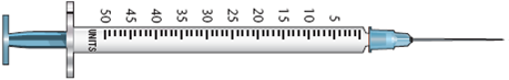 In Exercises 6, refer to labels A-G. Select the label corresponding to each order. Then mark the desired amount of insulin on the syringe.          Ordered: Humalog 75/25 BR 17 units ac breakfast Select vial: _____  