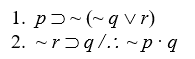 Proving Validity of Argument Forms Determine by truth table analysis which of the following argument forms are valid and which are invalid: -