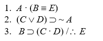 Short Truth Table Test for Consistency Use the short truth table method to show that the following sets of premises are consistent: -
