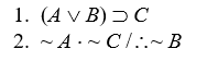 Prove valid, using the eighteen valid argument forms (but not CP or IP): -