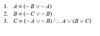 Show that premises in the following arguments are inconsistent: -