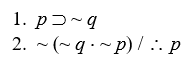 Use the truth-tree method to determine the validity/invalidity of the following argument forms: -