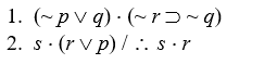 Use the truth-tree method to determine the validity/invalidity of the following argument forms: -