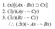 Proving consistency Show that the premises of the arguments below are consistent. - <div style=padding-top: 35px> 