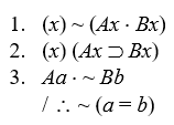 Proofs with identity. Prove the validity of the following arguments: -