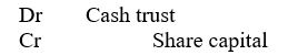 <strong>When a company issues shares with partial payment required on application and the remainder on allotment, the journal entry to record cash received on allotment of shares is:</strong> A) B) C) D)