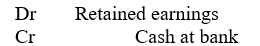 <strong>An appropriate journal entry to record a cash dividend on declaration date is</strong> A) B) C) D)
