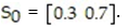 The transition matrix for a Markov process is:   Find the second state matrix if the initial state is  