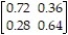 <strong>The transition matrix for a Markov process is: Find .</strong> A) B) C) D)