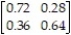 <strong>The transition matrix for a Markov process is: Find .</strong> A) B) C) D)