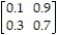 <strong>The transition matrix for a Markov process is: Find .</strong> A) B) C) D)