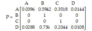 <strong>Given the transition matrix: Find .</strong> A) B) C) D)