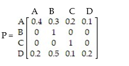 <strong>Given the transition matrix: Find .</strong> A) B) C) D)