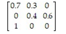 Decide whether or not the transition matrix is regular.   