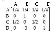 Find a standard form for the absorbing Markov chain with the transition matrix  