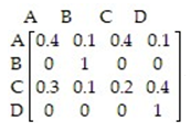 <strong>For the transition matrix ,find the limiting matrix. Use fractional entries.</strong> A) B) C) D)