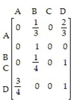 <strong>For the transition matrix ,find the limiting matrix. Use fractional entries.</strong> A) B) C) D)