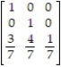 Find the fundamental matrix F for the absorbing Markov chain with the given matrix. Express your answer in fraction form.  