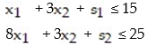 <strong>Write the e-system obtained via slack variables for the linear programming problem: - </strong> A) B) C) D)