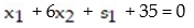 <strong>Convert the inequality to a linear equation by adding a slack variable. </strong> A) B) C) D)