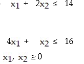 Convert the given i-system to an e-system using slack variables. Then construct a table of all basic solutions of the e-system. For each basic solution, indicated whether or not it is feasible: -