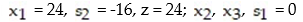 <strong>Pivot once about the circled element in the simplex tableau, and read the solution from the result: - </strong> A) B) C) D)