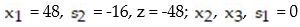 <strong>Pivot once about the circled element in the simplex tableau, and read the solution from the result: - </strong> A) B) C) D)