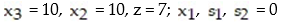 <strong>Pivot once about the circled element in the simplex tableau, and read the solution from the result: - </strong> A) B) C) D)