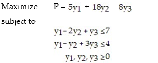 <strong>Formulate the dual problem for the linear programming problem. </strong> A) B) C) D)