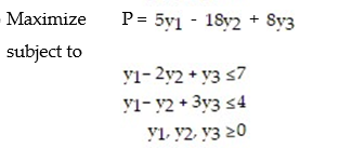 <strong>Formulate the dual problem for the linear programming problem. </strong> A) B) C) D)