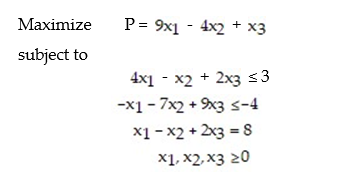<strong>Write the modified problem for the following linear programming problem (DO NOT SOLVE): </strong> A) B) C) D)