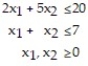 The corner points for the bounded feasible region determined by the system of inequalities: are O = (0, 0), A = (0, 4), B = (5, 2) and C = (7, 0). Find the optimal solution for the objective profit function: