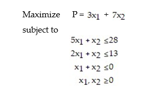 Refer to the following system of linear inequalities associated with a linear programming problem: (A) Determine the number of slack variable that must be introduced to form a system of problem constraint equations. (B) Determine the number of basic variables associated with this system.