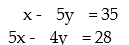 Solve the system of equations by elimination: - 