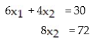 Write the system as a matrix equation of the form AX = B: -