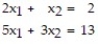 Determine which of the following matrix equations represents the solution to the system:.